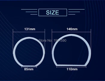2x(131mm+146mm) Alb Galben Ochi de Înger Bumbac Lumina Faruri Kit Pentru BMW E90 E91 E46 Non-Proiector LED SMD Inel DRL