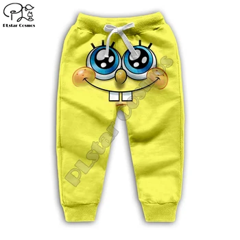 Copii 3D Hanorace anime Imprimare Topuri Fată Băiat de desene animate Sponge bob și Hanorac cu fermoar haina kawaii Hoody/pantaloni/pantaloni/tricou de vara