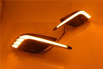 Pentru Mazda 3 2017 2018,Galben Cotitură Releu de Semnal Impermeabil Auto 12V LED DRL Daytime Running Light cu Lampa de Ceață Gaura