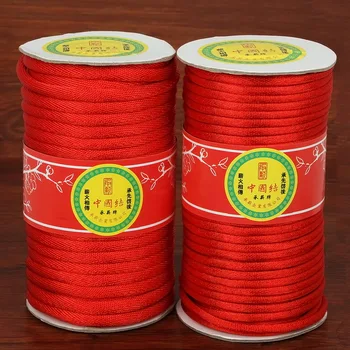 De înaltă Calitate 5mm/7mm Roșu coreeană Mătase Chineză Nod de Cordon ștrasuri din Mărgele Șir Cablu pentru Bijuterii & Craft Face
