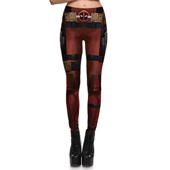 Femei de Moda de Fintess Legging Vin roșu Digital Print leggings Femei Super-EROU Deadpool Leggins Imprimate jambiere