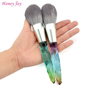 Rainbow Crystal Praf Mâner Perie Moale Capul Colorat Acrilic&UV Gel Unghii Curat Remover Pensula Manichiura Instrument 1 BUC