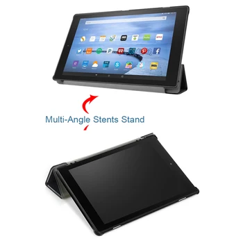 MTT Tableta Caz Pentru Amazon Kindle fire HD de 10 inch 2017 Ultra Slim din Piele PU Tri-Fold Suport Flip Smart Cover Coajă de Protecție