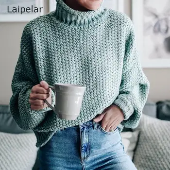 2020 Nou femeii Pulover Jumătate de Înaltă Gât pulover Pulover Vrac Pulover Casual