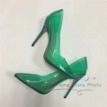 Jeleu de Culoare Transparent PVC Femei Pompe Stilet Toc Subliniat Toe Slim Pantofi Rochie Concis Pantofi de Primăvară Femeie Zapatos Mujer