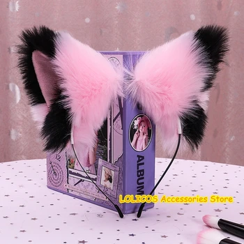 Plus Pisica Ureche KC Cosplay Menajera ia Ureche Pălărie Anime Păr Cerc Cardanic Simulare Fox Ureche Bentita Lolita Accesorii de Halloween