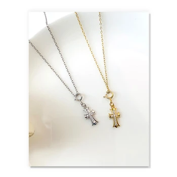 S ' STEEL Cruce Pandantive Cadou Pentru Femei Argint 925 Placat cu Aur de Lux Coliere Pandantiv Accesorii Collares Para Bijuterii
