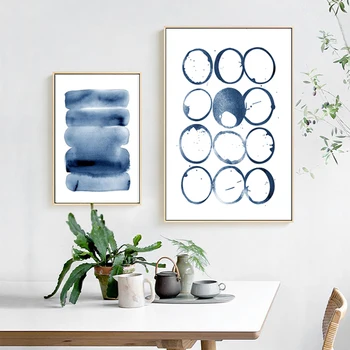 Moderne, Abstracte, Tablouri Canvas Albastru Imagine Perete Nordic Postere și Arta de Perete de Imprimare de Decorare camera de zi Decor de Birou Acasă