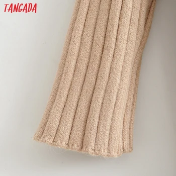Tangada moda femei supradimensionat kaki rochie pulover cu maneci lungi 2020 toamna iarna femei vrac rochie midi ZL01