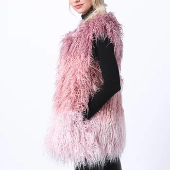 2019 Iarna Imitație de Blană de sex feminin mediu timp de blană de vulpe iarba vesta de blană haină de culoare blana coasere fata