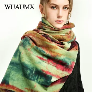 Wuaumx Western Stil Eșarfă Pentru Femei Model de Graffiti Femei Eșarfe Cașmir Împachetări Șaluri Toamna Iarna Cravată 180*90cm
