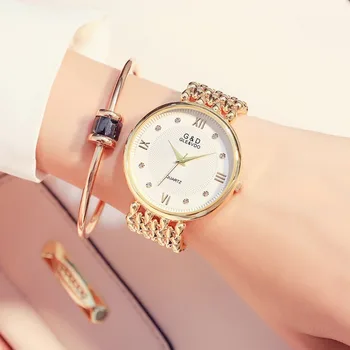 G&D Femei Ceasuri de Lux Doamnelor Ceas Bratara Argint pentru Femei de Moda Cuarț Ceasuri Reloj Mujer Montre Femme Stil Roman