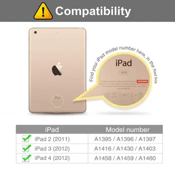 Pentru iPad 2 iPad 3 iPad 4 Bluetooth Keyboard Folio Caz A1395 A1396 A1436 A1430 A1459 A1458 A1460