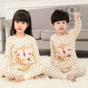 Toamna Iarna Fete pentru Copii Haine Seturi de Pijamale Băiatul cu Pijamale Copii Homewear Bumbac îmbrăcăminte de noapte pentru Copii Îmbrăcăminte de Interior Pijamas Costum