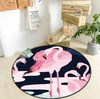 NOI Flamingo Imprimat Floral Rotund Covoare Living Preș Desene animate Covoare Ușa Podea Mat pentru Dormitor Covor Camera Copii