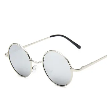 Clasic Vintage Polarizat ochelari de Soare Barbati Anti-reflexie de Oglinda de Moda de Metal Rotund Ochelari Noi pentru Femei Ochelari de Soare Uv400
