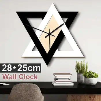 Ceas de perete Nordic New Personalitate Negru și Alb Creative Ceas de Perete Vintage Mut Minimalist Ceas Decorativ Acasă Agățat