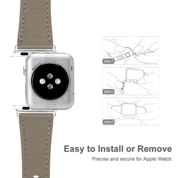 Nouă Buclă Curea pentru Apple Watch Band 38/42mm iWatch Inel incuietoare bratara din piele benzi pentru Apple watch seria 6/SE/5/4/3 44/40mm