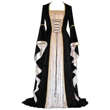 Noi Medieval Rochie de Costume de Halloween pentru Femei Cosplay Palat Nobil Lungi Robe Vechi Maneca Clopot Costum Printesa Rochie