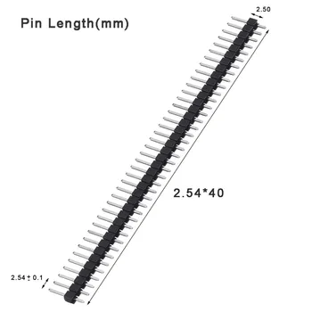 200pcs 40 Pin 1x40 Singur Rând de sex Masculin 2.54 Spart Pin Header PCB conectori JST Benzi pentru Arduino Negru