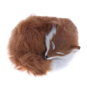 1buc Drăguț Realiste de Dormit Fox Blana naturala Animal cu Blană Interior Ornament Animal de Pluș, Jucării Umplute Animale de Pluș