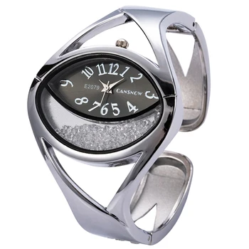Femei Ceasuri de Lux Stras Dial Argint Brățară Ceas Brand de Top Litru Încheietura Ceas Casual Ceas Mic Cadou reloj mujer