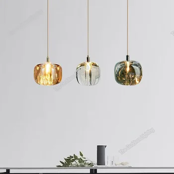Nordic Amber Crystal Moderne Pandantive cu LED-uri Lumini de Decor Pentru Acasă Decorare Bucatarie Dormitor Living Tavan Lămpi de Interior