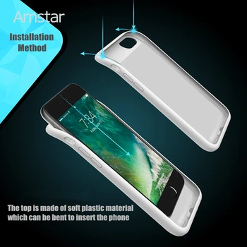 Amstar Moale Adeziv rezistent la Socuri Baterie de Cazuri pentru iPhone 11 Pro Max X XR XS Max 6 7 8 Plus Externe de Încărcare a Bateriei Pachet