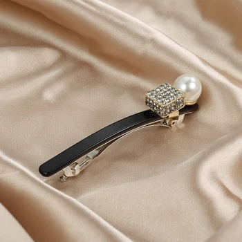 HIMERA la Modă Perla franceză Barrette pentru Femei Simplu Pătrat Cristal Agrafe de Par Acetat de Celuloză Ac de păr cu Sclipici Accesoriu de Păr