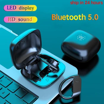 New Sosire Căști Bluetooth Căști fără Fir cu LED TWS Pavilioane Sport Cască funcția de Anulare a Zgomotului Căști Impermeabil pentru Căști