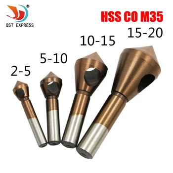QSTEXPRESS HSS CO M35 Countersink Debavurare Burghiu Metal Conic din Oțel Inoxidabil Gaura Văzut Cutter Șanfrenare Putere Instrumentul de Foraj