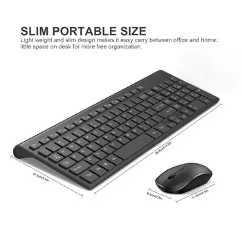 2.4 G Reîncărcabilă Tastatură fără Fir și Mouse-ul Subțire Tastatură Mouse Combo Set Pentru Notebook Laptop Mac Desktop PC TV Biroul Supplie