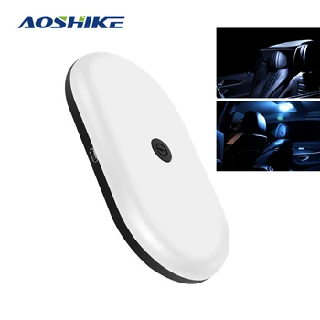 AOSHIKE 1BUC Universal USB Reîncărcabilă Alb Strălucitor LED-uri Auto Lumina de Citit Mașină Celling Acoperiș Magnetic Lampa Auto LED de Styling Noapte