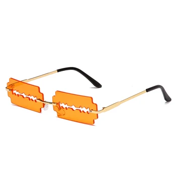Moda de Metal Gol ochelari de Soare Femei fără ramă de ochelari de soare Rame Mici Retro ochelari de Soare Brand de Lux Ochelari de Designer de Ochelari