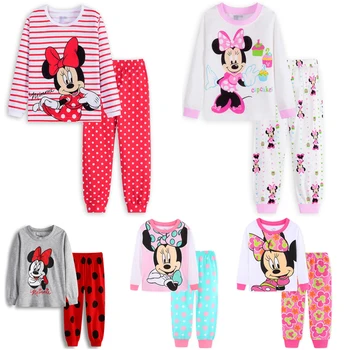 Fetele Acasă Pijamale Copii Bumbac Set De Pijama Copii Cu Minnie Desene Animate Maneca Lunga, Pijamale, Seturi De Îmbrăcăminte Casual Pijamas Set
