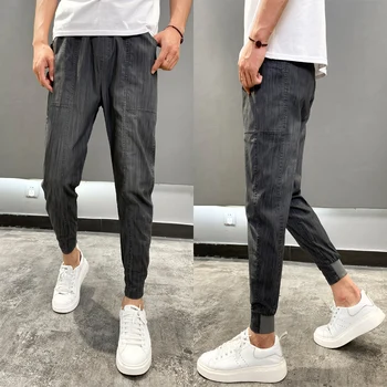 Moda 2020 Nou Blugi Bărbați Îmbrăcăminte Solidă Toate Se Potrivesc Pantaloni Harem De Bărbați Lungime De Glezna Slim Fit Pantaloni Casual Barbati Streetwear 36-28