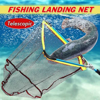 Aliaj de aluminiu 200cm 3-Secțiunea Retractabil Plasă de Pescuit Telescopic Pliabil Net de Aterizare la Polul Pliere Net de Aterizare Pentru a Zbura de Pescuit