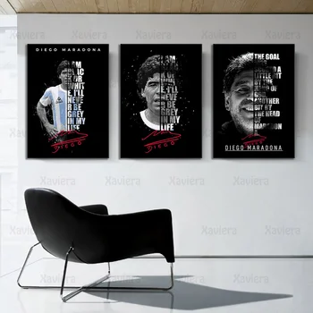 Vedeta De Fotbal Diego Maradona Poster Art Sportiv Portret Panza Pictura Decor Acasă Imagini Living Printuri Fara Rama
