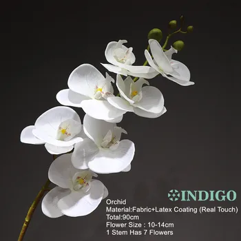 INDIGO Phalaenopsis Orhidee-un contact Real cu Flori Albe, Flori Artificiale Flori de Nunta Orhidee Florale Petrecere de Craciun Decor