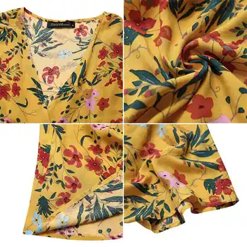 Boem Florale Imprimate Cardigan ZANZEA Vara Femei, Kimono Maneca 3/4 Bluza Tricou Vrac Top Plaja de Acoperire-up-uri Casual Blusas