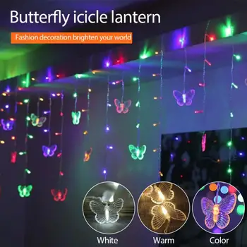1,5 m/2,5 m de Craciun cu LED-uri Fluture Zână Lumini Ghirlandă Perdea de Lumini Șir Acasă Decorare Dormitor Fereastra de Vacanță de Iluminat