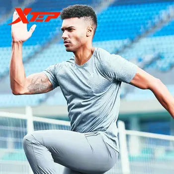 Xtep Men Sport Tricou de Vara Respirabil Fitness Casual Om care Rulează Elastic tricou Barbati Atlet 881229019273