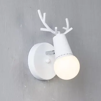 Nordic Coarne de Cerb LED Lampă de Perete Modernă Elan Lemn Masiv Zid de Lumina E27 Bec Sconces Perete pentru Acasă Decoartion Dormitor, Hol