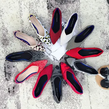 Nouă femei pantofi Casual Subliniat Pantofi Plat 33 Culori Moale Confortabil Respirabil lână tricotate Pantofi de Balet zapatos de mujer