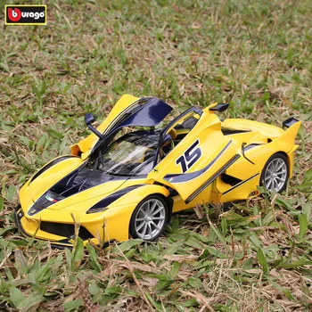 Bburago 1:18 Ferrari galben piesa auto din aliaj model de masina de simulare decor masina colecție cadou jucărie de turnare model de jucărie