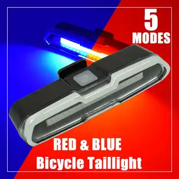 WasaFire 5 Moduri de CONDUS Motocicleta Stop COCEAN Rosu Albastru Culoare Dual Biciclete Lumina USB Reîncărcabilă Ciclism Spate Lămpi Bliț Super Luminoase