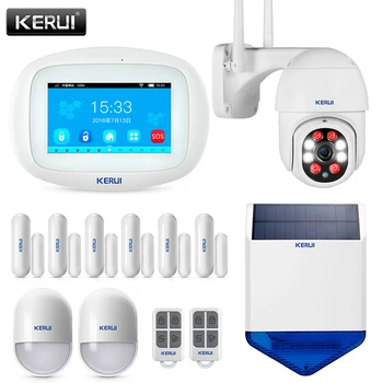 KERUI K52 Sistem de Alarmă fără Fir Acasă Protecție 4.3 inch Touch Screen, WIFI GSM Home Security Detectarea Mișcării Buglar Kit Alarma