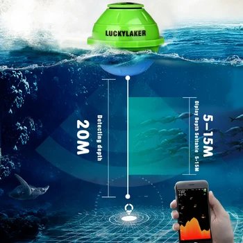 WiFi Pește Finder LuckyLaker rusă Sonar Wireless Fishfinder Cu APP Echo Sounder Detecta mai Adânc și dimensiunea de pește pescuit de alarmă