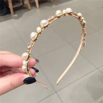 Perle elegante Benzi pentru Femei de Moda Accesorii de Par Fete Bezel pentru Par Lady Crystal Hairband Cerc Păr