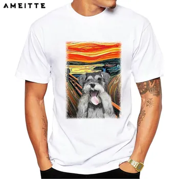 New Sosire Schnauzer Monstru de Design Imprimate T-Shirt de Vară pentru Bărbați Personalitate Animale Imprimate Tricou de Moda se Răcească, Topuri Tee
